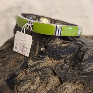 NWT Lia Sophia "Interval" Grass Green and Silver Bracelet